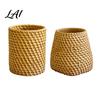 Resin Pen Holder Faux Rattan Holder Woven Style Makeup Brush Boho Desktop Organizer Multi-functional Pencil Cup for Home Office