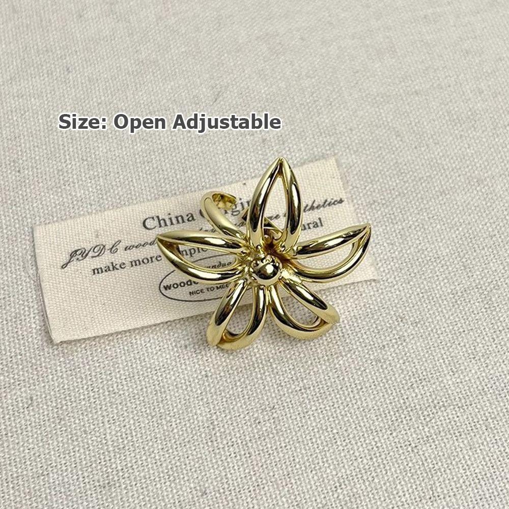 Exaggerated Open Ring Open Adjustable Women Ring Creative Hollow Flower Ring Special Occasion