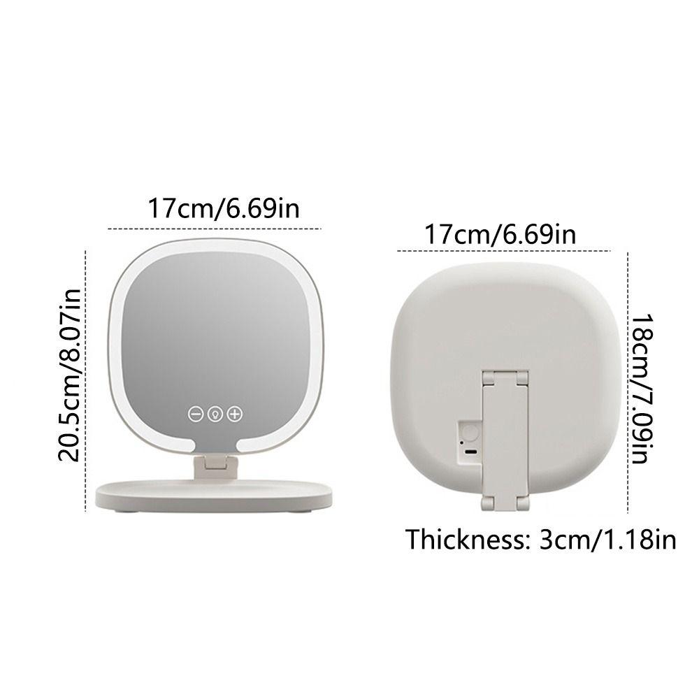 Foldable LED Makeup Mirror Adjustable Touch Control Vanity Mirror with Lights Non-slip Base Dimmable Lighted Desktop Mirrors