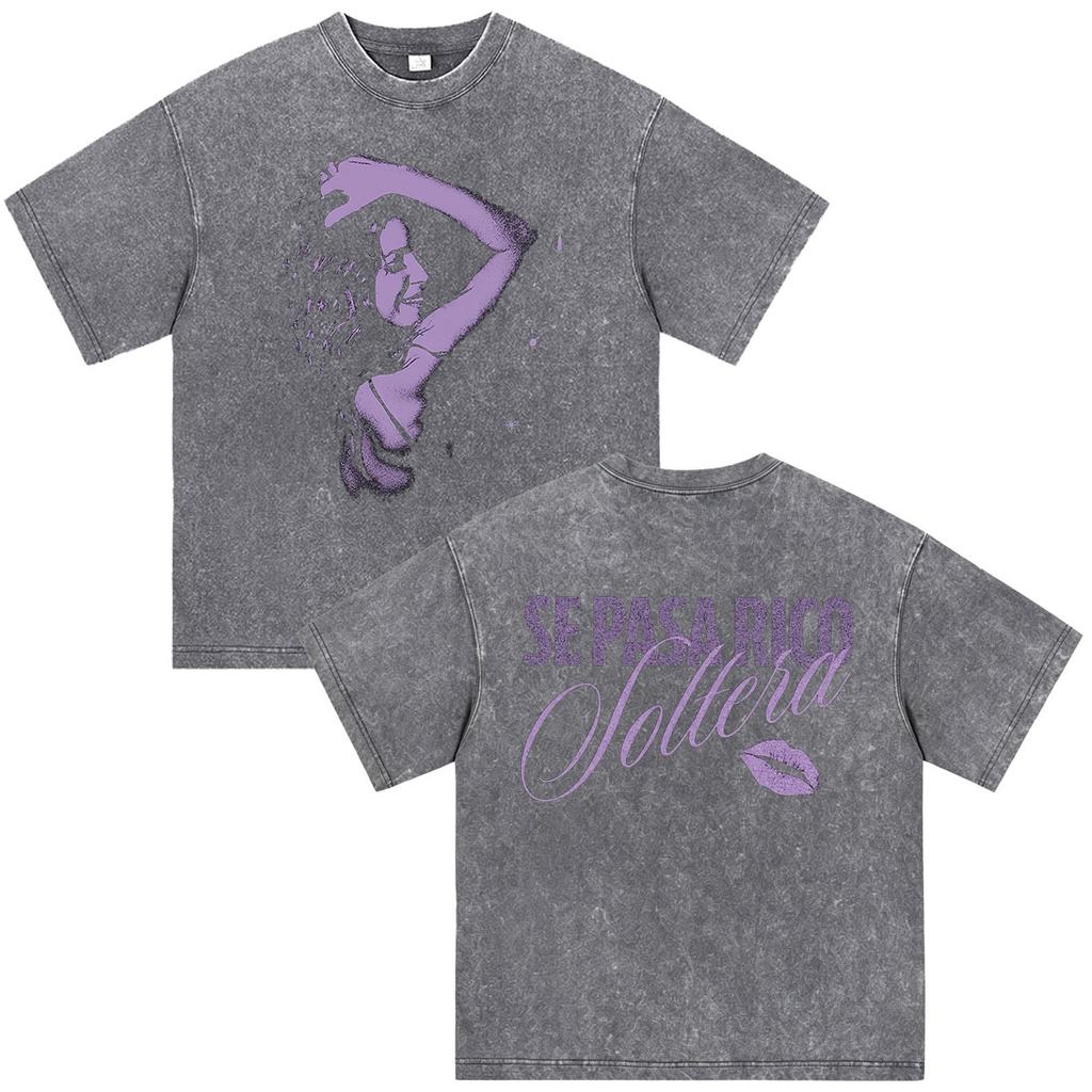 Shakira Las Mujeres Ya No Lloran World Tour 2026 Vintage Washed T-shirts Men Women Clothing Casual Harajuku Short Sleeve T Shirt
