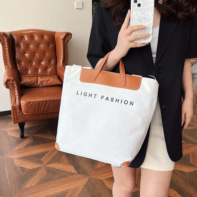 Fashionable Canvas Tote Bag For Women Trendy Large Capacity Shoulder Bag