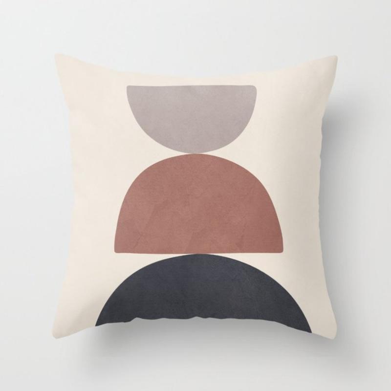 Modern Minimalist Abstract Pillow Cover Minimalist Geometric Peachskin Velvet Cushion