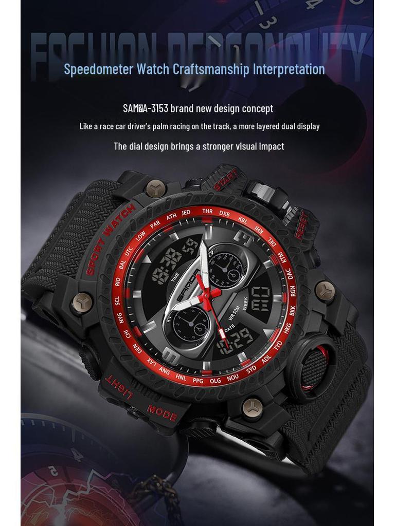 Fashionable Sanda 3153 Men's Multifunctional Sports Watch - Trendy and Creative Design