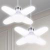 1/2 adet Mini Fan Kanatlı LED Ampuller, 38W LED Garaj Işığı Yüksek Lümenli Ampuller, Ayarlanabilir Panelli Tavan LED Işıkları, LED Mağaza Işıkları, Garaj, Ahır İçin