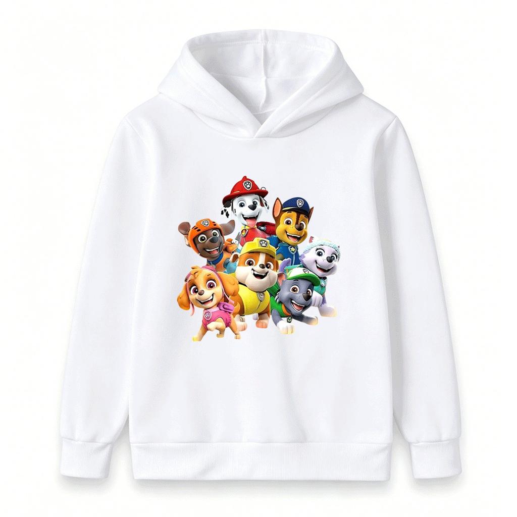 Kids Boys Girls Cartoon Printed Hoodie Cute Puppy Pattern Casual Pullover Sweatshirt For Children Daily Wear