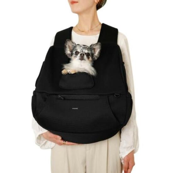 Lightweight Backpack for Dogs Popular Brand for Toy and Small Dogs monchéri Mesh-Front (Black/Medium) - Cute, Stylish, Poodles, Chihuahuas,