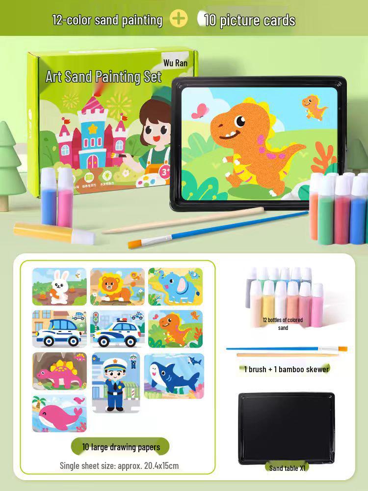 Children's DIY Glitter Sand Painting Kit: Handmade Coloring Toy for Ages 3-6