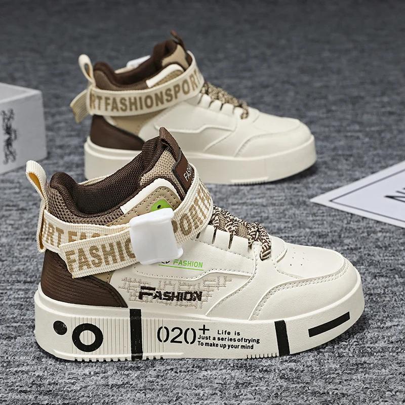 Kinder Mode Sportschuhe Jungen High Top Board Schuhe Freizeit Atmungsaktiv Outdoor Kinder Laufschuhe Jungen Kind Freizeitschuhe