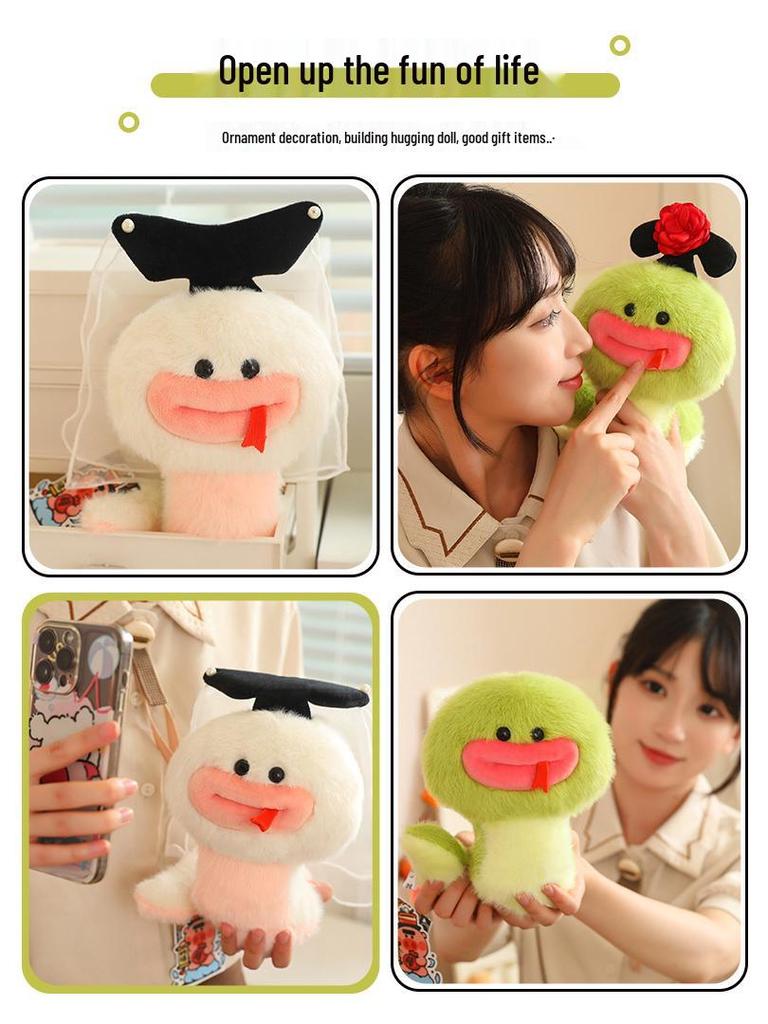 Adorable Small White Snake Plush Toy - Year of the Snake Creative Gift for Children