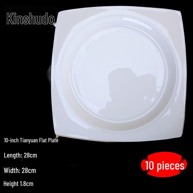 Jingdezhen Bone China Gold Rim Dinner Plate Set
