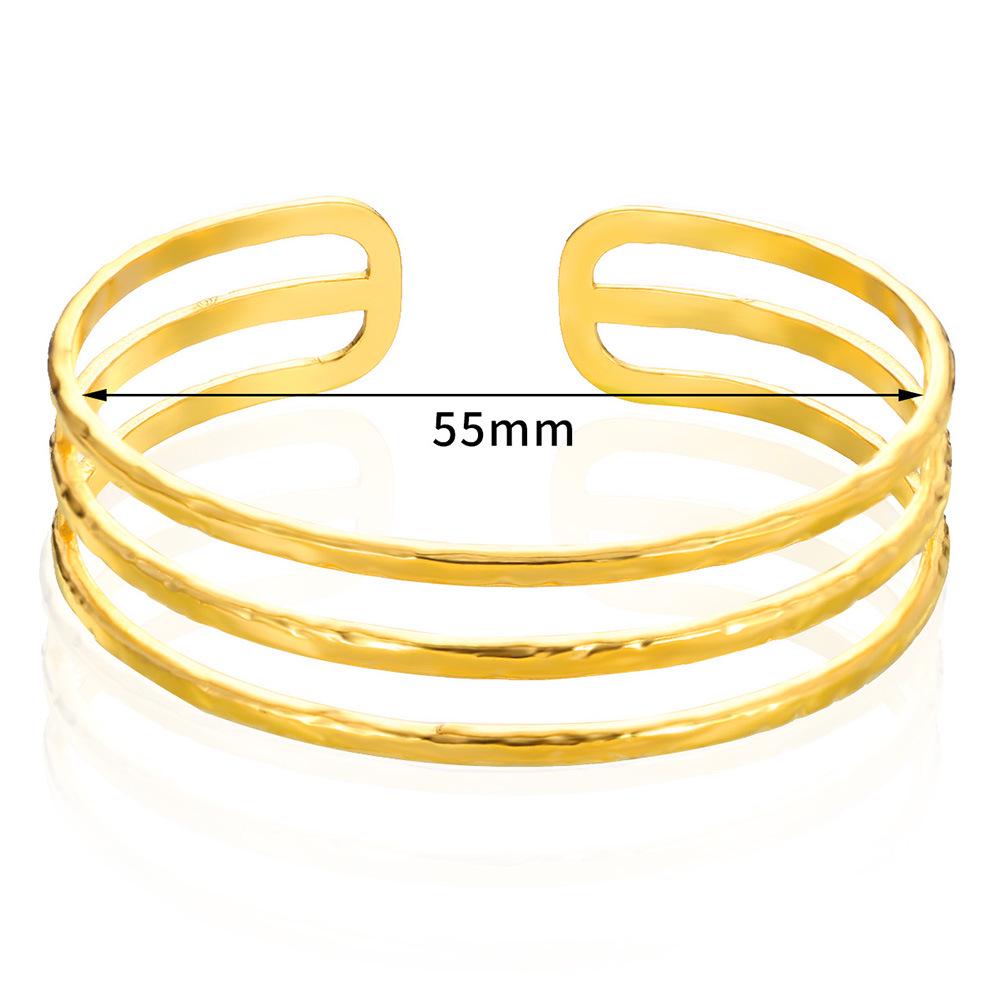Titanium Steel Adjustable Bangle: Women's Durable, Fade-Resistant Open Cuff Bracelet