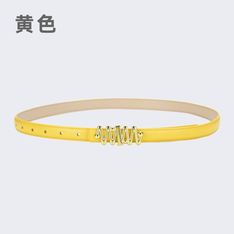 Belt Women'S Jeans Leather Simple Style Decoration Black Casual Thin Belt Tide