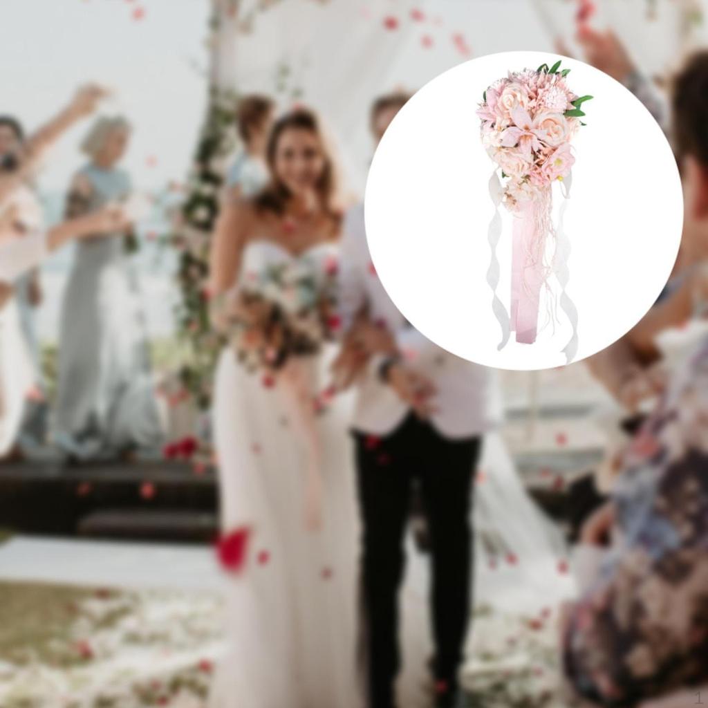 Wedding Bridal Bouquet Hand Flower Arrangements Decor Elegant Toss Artificial Flowers