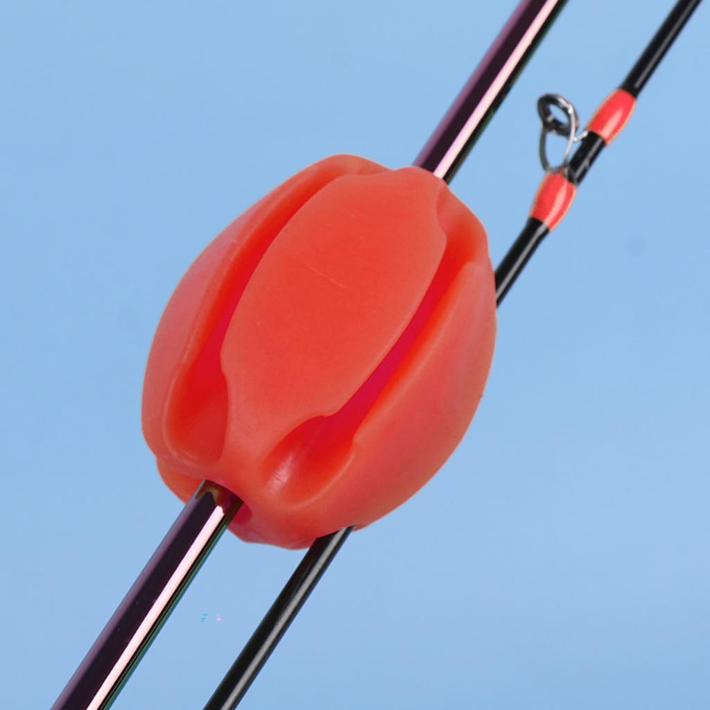 Reusable Fishing Rod Fixed Balls PVC Fishing Rod Holder Eggs-shaped Fishing Rod Tie Downs Clip Fishing Accessory Durable