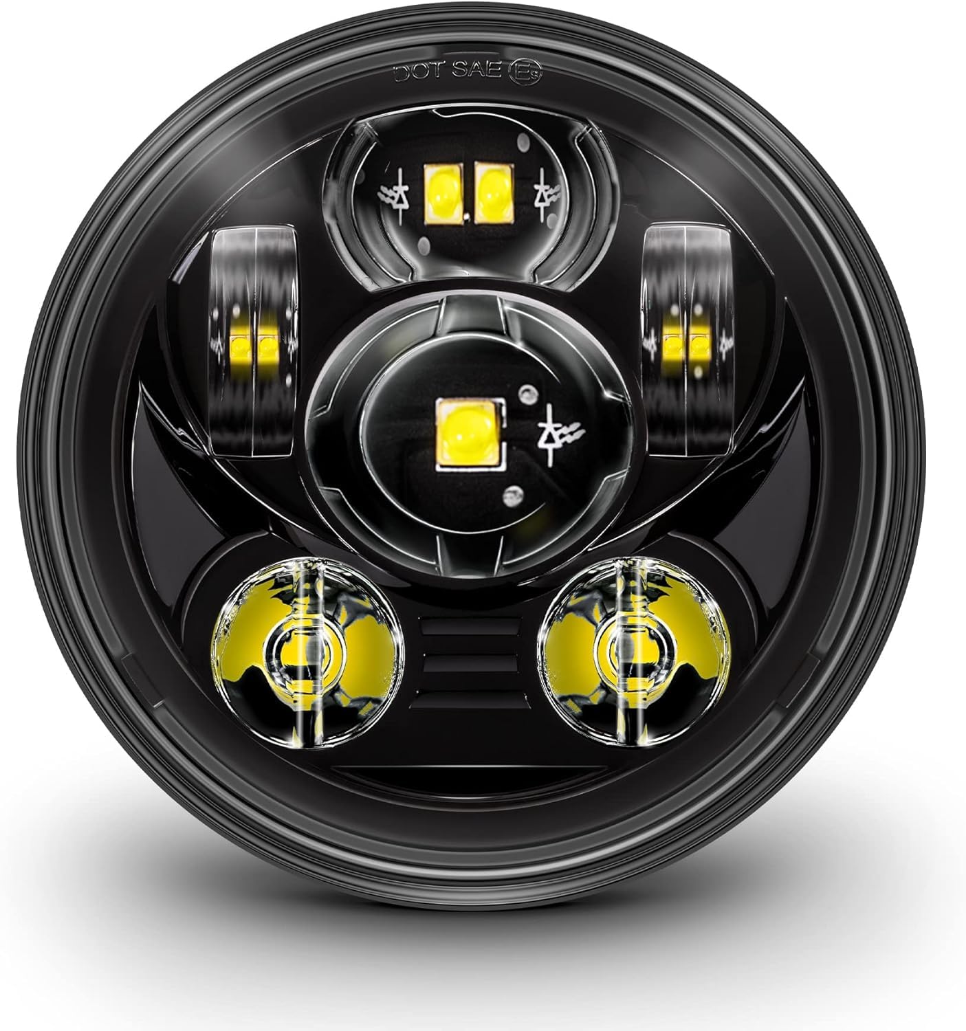 

GREENBEAN LED Headlight for Harley, 5.75-inch Hi/Lo, Waterproof, High Brightness, DC12v-30v Projector, Black, 1 Piece