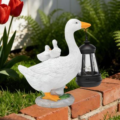 Garden Duck Statue Solar Light, Resin Sculpture Durability, Craft, Unique Animal Figurine Lamp