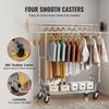 Heavy Duty Clothes Rack, Double Hanging Rod Clothing Garment Rack for Hanging Clothes, Adjustable Height and Extendable Length Clothing Rack with
