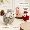 Wool Felt Christmas Sheep Figurine Soft Cartoon Sheep Doll New Mini Sheep Statue  Home Decor