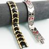 Schwarz Gold Farbe Edelstahl Metall Hand Kette herren Armband & Armreif 4 In 1 Bio Magnetische Armband Männlichen Schmuck