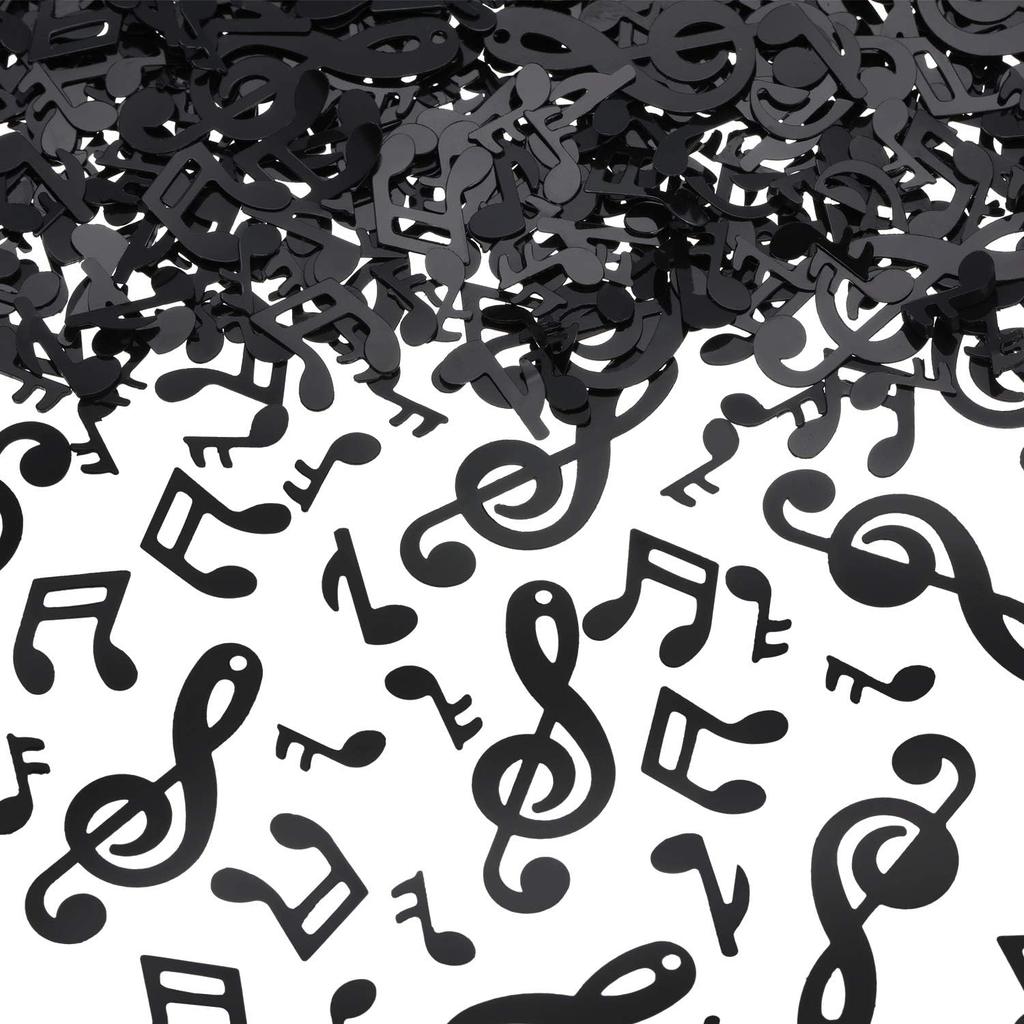 Gejoy 3000 Pcs Music Notes Confetti Mini Music Party Decorations Musical Table Centerpiece Confetti Graduation Black Clef Cutouts for Disco Party