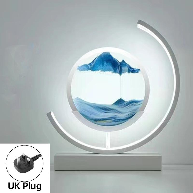 

Chinese Sand Style Flow Art Lamp Atmosphere Lighting Living Room Decor Bedroom Blue UK