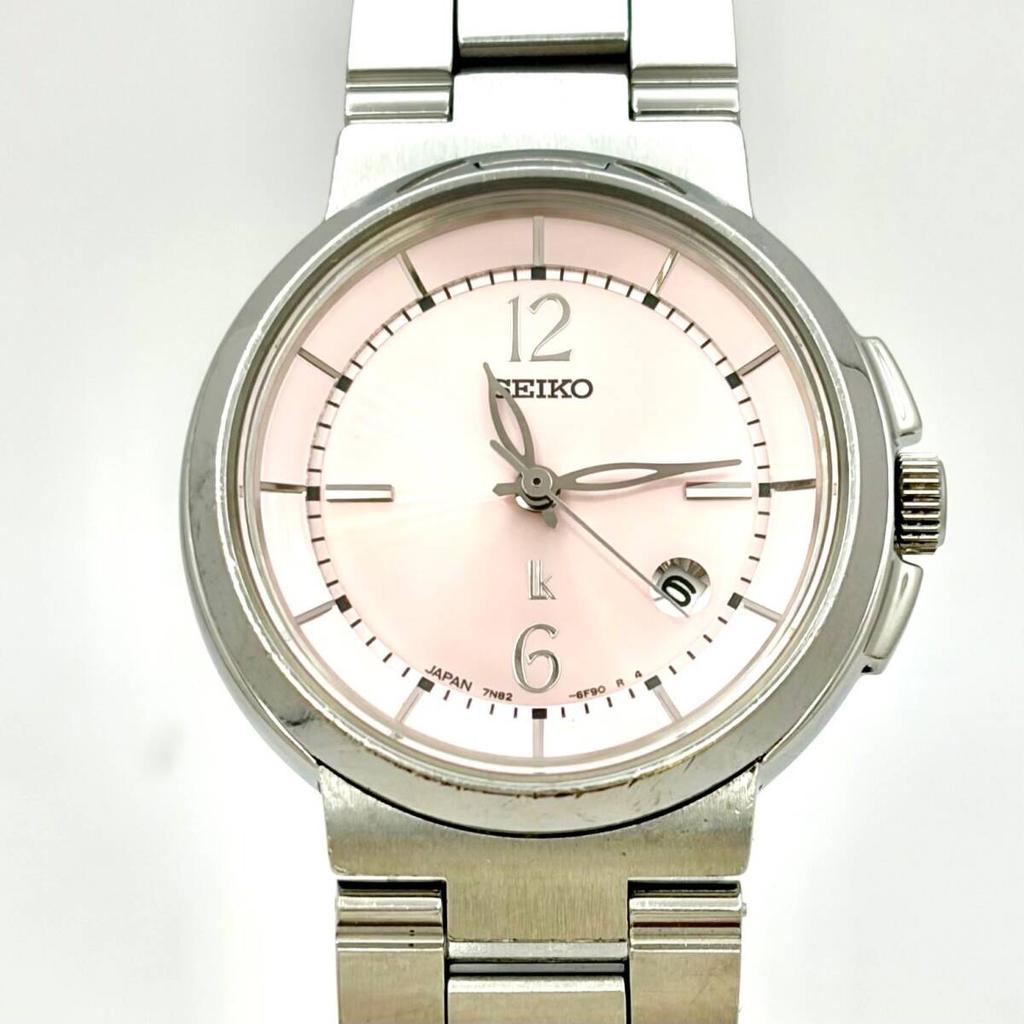 SEIKO Lukia 000461 New Battery Ladies' Watch, Pink/Silver, Date, 7N82-6E00