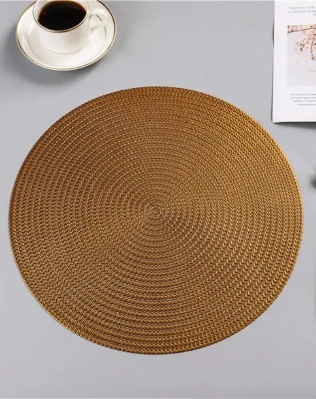 38CM Round PVC Placemat Kitchen Dining Table Mats Steak Pad Anti-scalding Insulation Pads INS Nordic Hotel Restaurant Home Decor