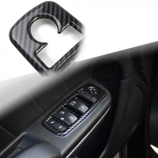 Carbon Fiber Style Window Lift Trim Switch Panel Cover Trim for Dodge Charger