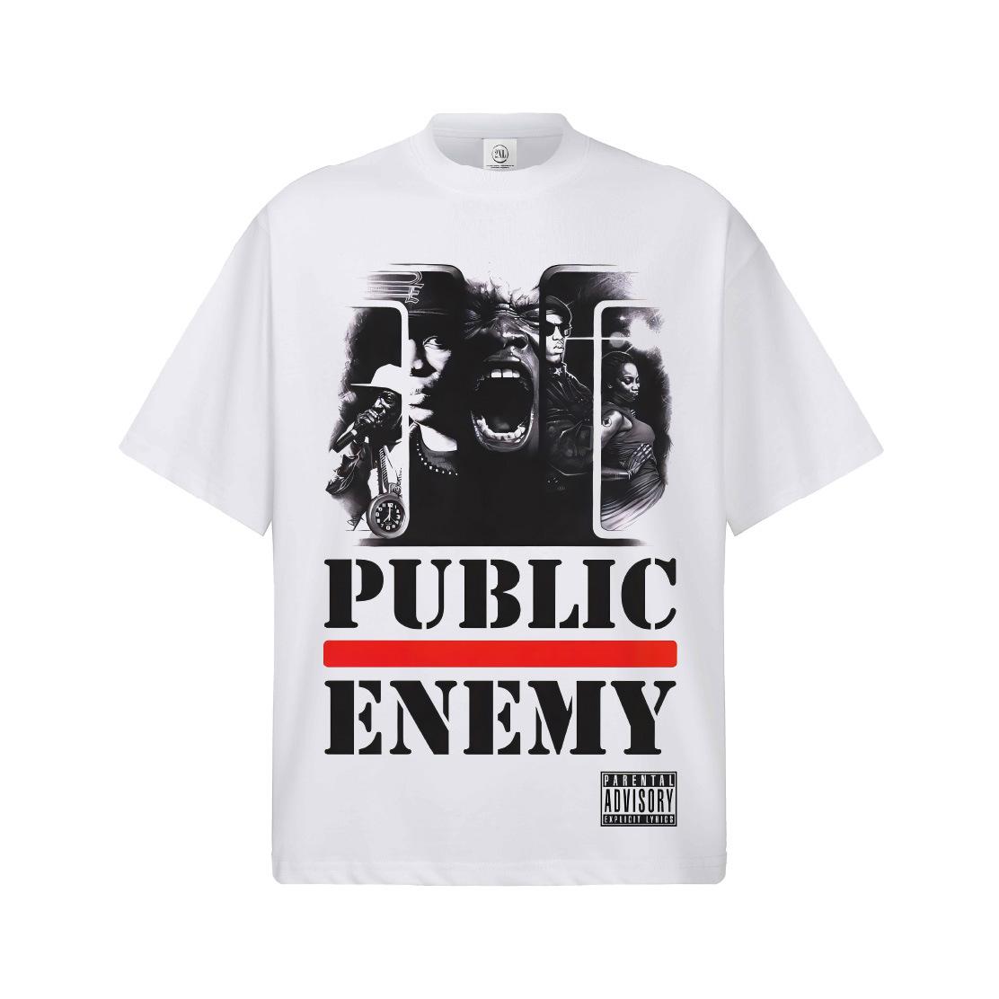 Public Enemy Graphic TShirt Unisex Women Oversized Hip Hop Group Casual Cotton Short Sleeve Retro Streetwear Fashion Top M