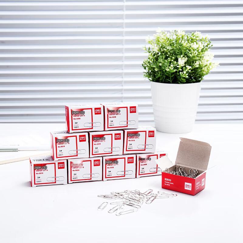 Deli 0018 Paper Clips, 10-Box Pack