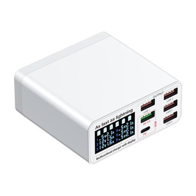 6-Port Multi-function Desktop Charging Station with Smart Display USB  R for Multiple Devices