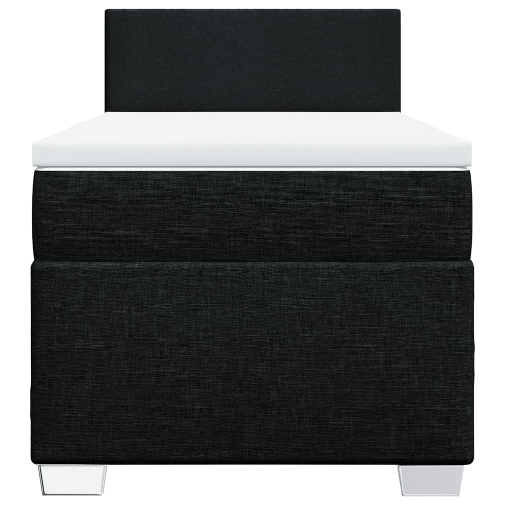 Vidaxl Continental Bed With Mattress, Black, Fabric, 100X200 Cm