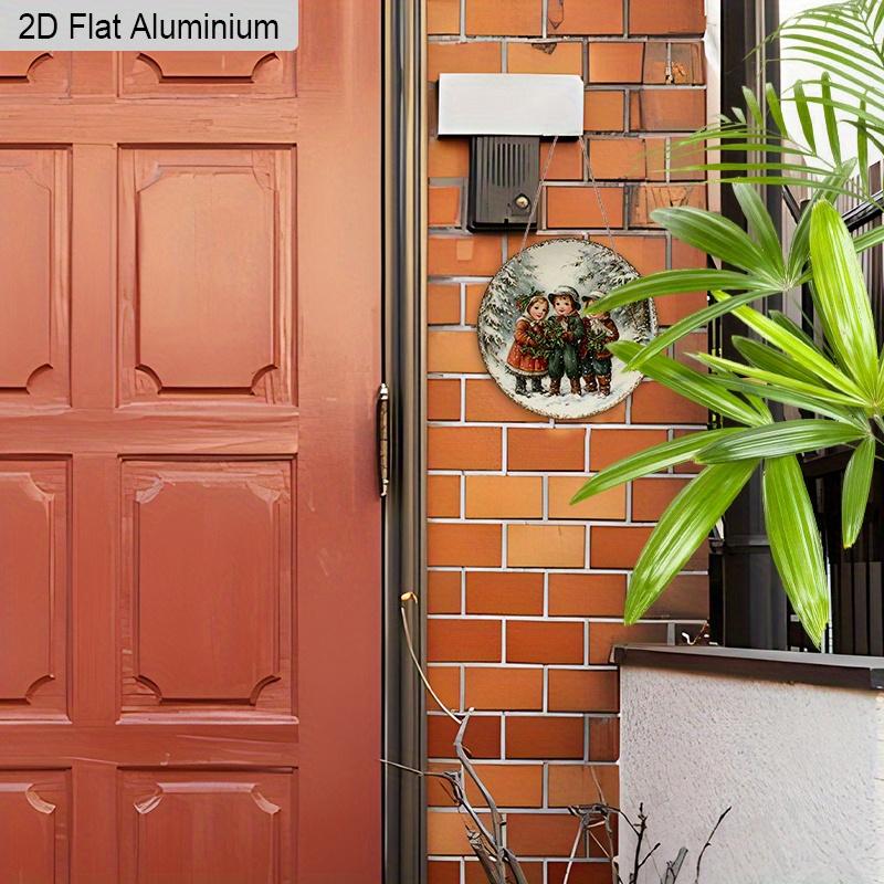 2D Flat Aluminium Christmas Sign - Warm Winter Figurine Ornaments - Ideal for Front Door, Wall, Porch, Window Decor - Ideal Christmas Gift for Friend