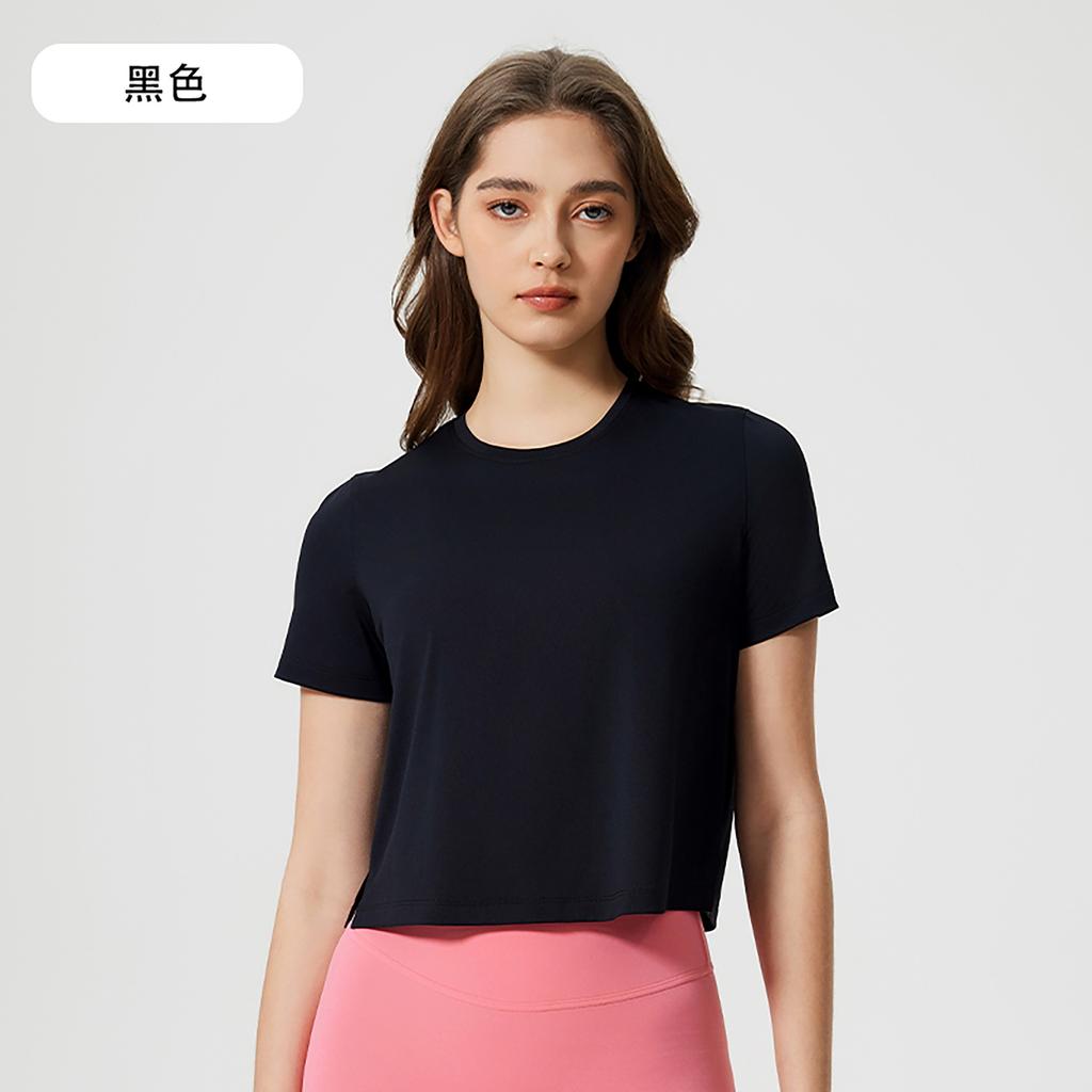 Summer round neck yoga suit short loose quick-drying sports short-sleeved women's light and breathable fitness T-shirt D11011