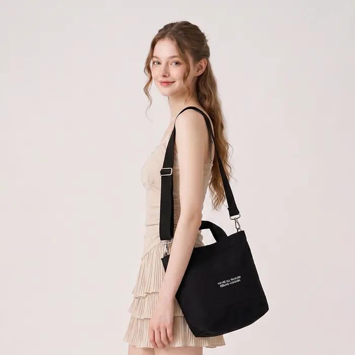 Daily Tote Canvas Bag (Black)
