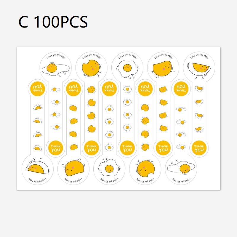 50/100Pcs New Handmade Stickers Food Label Self-Adhesive Long Label Packaging Sealing Labels Stickers Party Cake Baking Labels