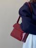 2026 Red Patent Leather Retro Shoulder Bag: Versatile Square Handbag