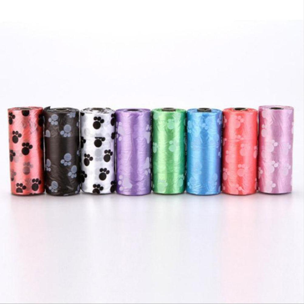 20 Rolls Dog Poop Bags Proof Footprint Pattern Cat Waste Bags Pet Supplies