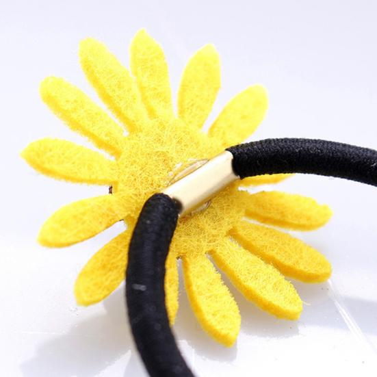 5 Stück Sonnenblumen-elastische Haargummis, Bänder, Seilringe, Pferdeschwanzhalter für Mädchen und Frauen
