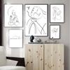 Meditierende Buddha Linie Leinwand Malerei Poster Minimalistischen Zen Eine Linie Zeichnung Namaste Zitat Yoga Wand Kunst Wohnkultur