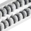 10Pairs False Eyelashes Thick Reusable Synthetic Fiber Naturals Cruelty-Free False Lashes for Daily Life