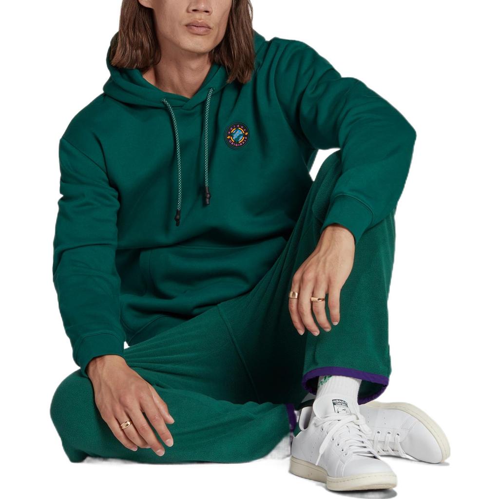 Adidas Originals Trefoil Wh Mikina Vzor s pevným logem Mikina s dlouhým rukávem Pánské topy Zelená II8476