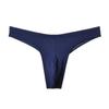Men Thong Low-rise Elastic Waistband U-Convex Briefs Solid Color Thin Seamless Sport Style Panties Daily Wear