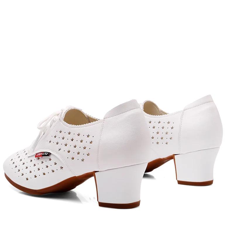  Summer Fashion Dance Ladies Shoes Sports Women High Heels Shoes Woman Mesh Thick Pointed Leather Toe Sandals New Girl