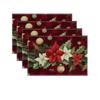 Christmas Linen Table Mats: Festive Print, Stain-Proof & Heat-Resistant