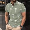 Tropisches Must-Have! Kurzarm-Polohemd mit Palmenprint, Lässig & Stilvoll