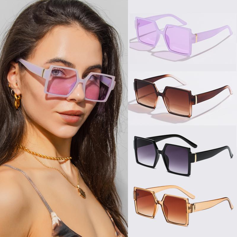 1/4pcs Luxury Designer Square Oversized Sunglasses UV400 Thick Frame Unisex Fashion Celebrity Style