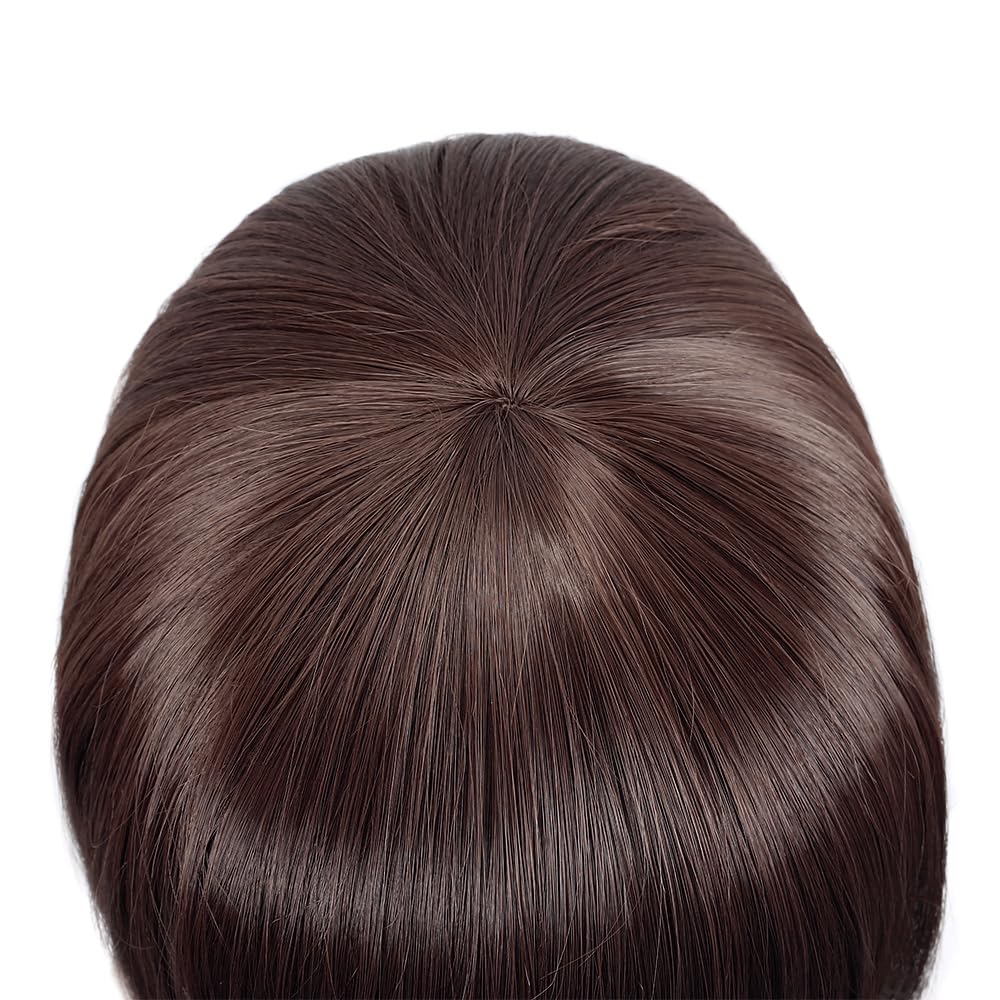 CaseEden Super Long Straight Wig with Wig Net (Set of 2), Costume Accessory, Deep Brown, 100cm