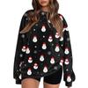 Women's Fashion Flannel Round Neck Printed Long Sleeve Top