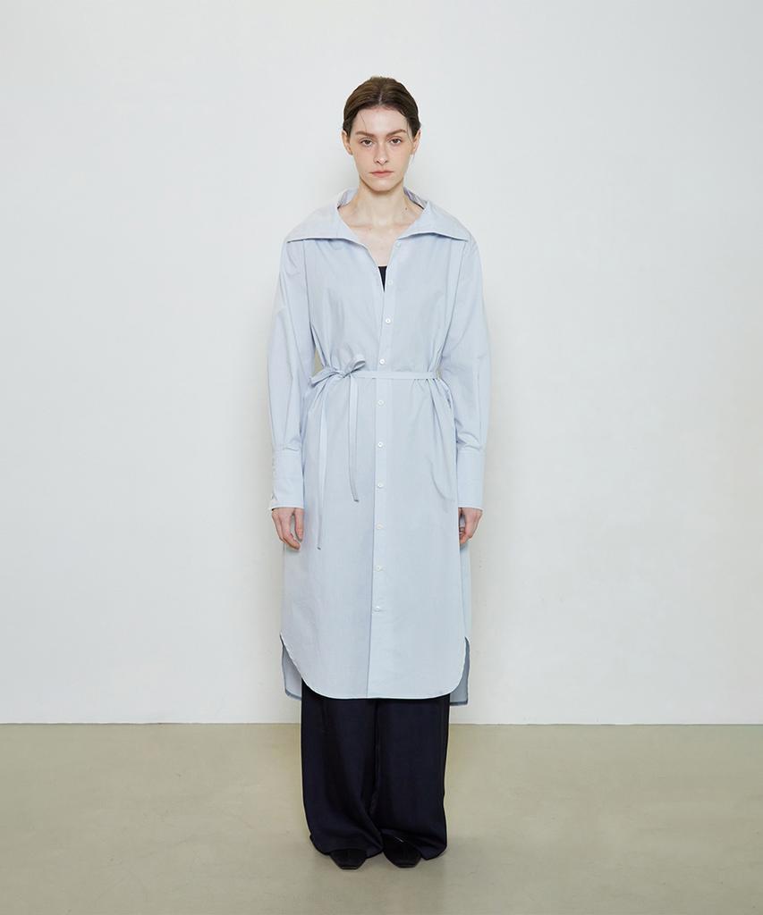 Supaeg Pima Cotton Shirt Dress _ Ivory, Sky Blue, Black